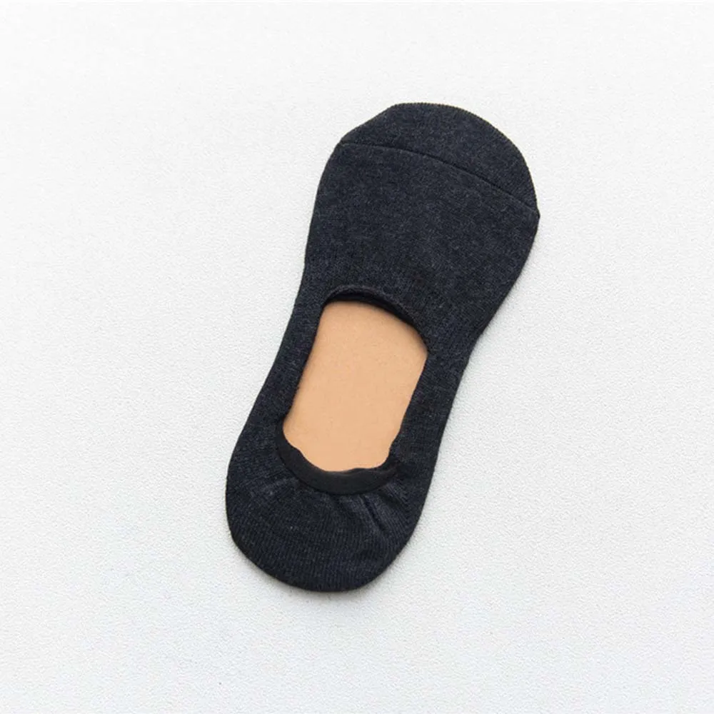 Spring summe Casual cotton women socks Solid Color socks Slippers no slip socks super sweet loafer invisible socks for christmas - Цвет: Черный