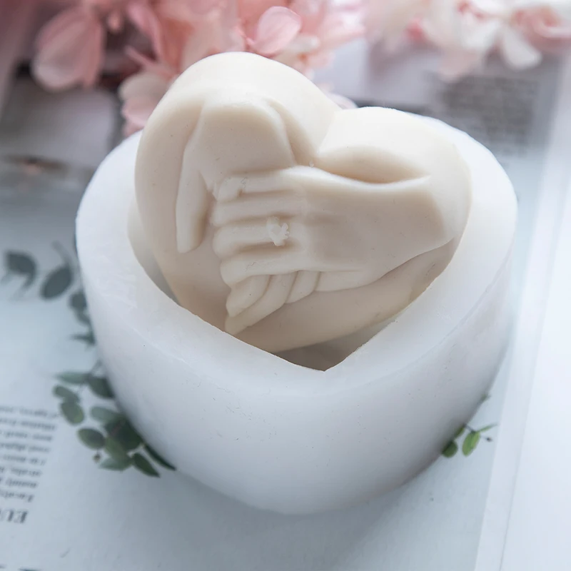 3D Сердце Силиконовые формы для торта счастливые матери день DIY украшения для тортов мусс Инструменты для выпечки держа руки Декор Аксессуары