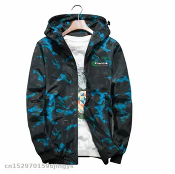 

2020 Motorcycle Jacket for kawasaki ninja Jackets Camouflage Hooded Outdoor Windproof mountain Coats Casual Zip