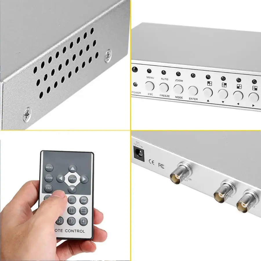 2 Channels Video Screen Splitter 2 In 2 Out 12V 180mA Mini Styling Portable Adapter with remote control