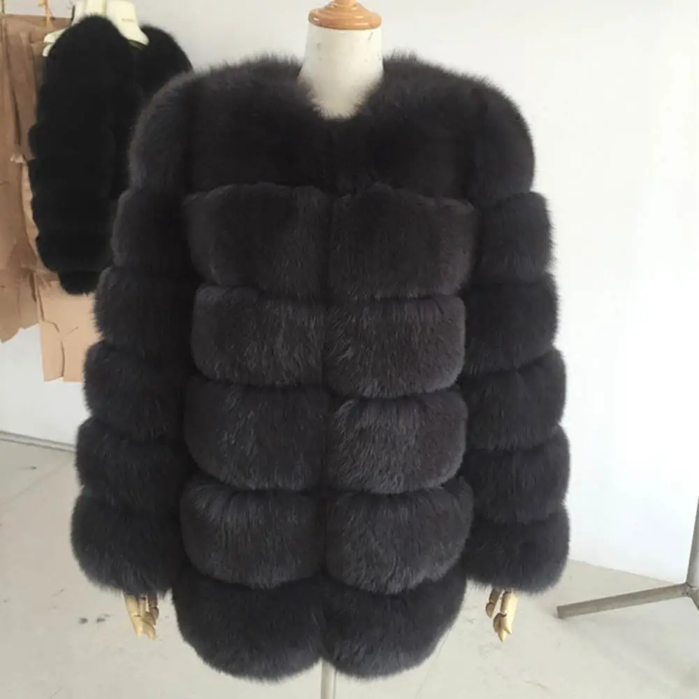 FC-196 Dark Gray Супер роскошный дизайн зима Полный Pelt новая куртка из натуральной кожи высококачественная одежда ручной работы плотное теплое меховое пальто на заказ - Цвет: FC-196 Dark Gray