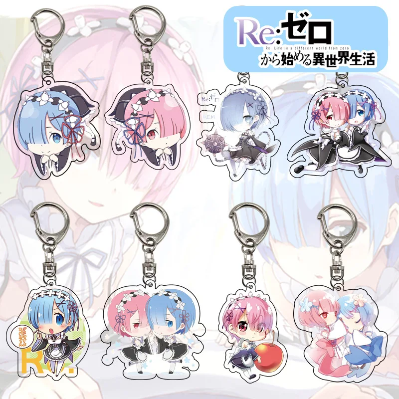 Японское аниме Re Zero акриловый двухсторонний мультяшный брелок подвеска