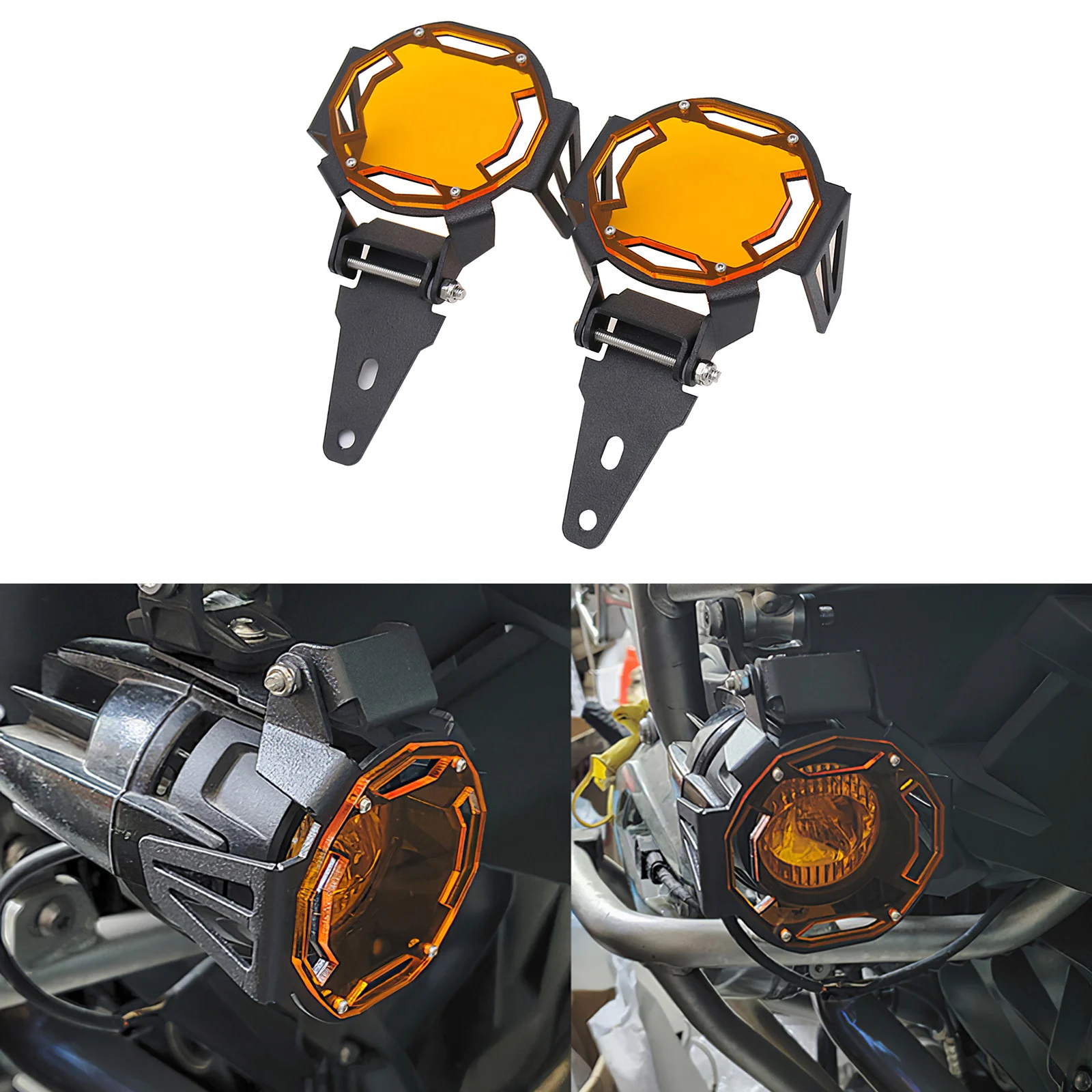 for BMW fog lights R1200GS/F1250GS/F800GS/F750GS New Aluminum motorcycle Flipable Fog light orange Protector Guard Lamp Cover | Автомобили
