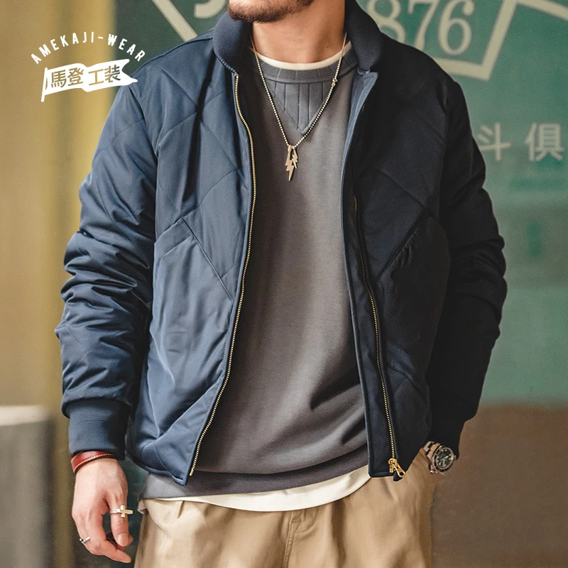 

Maden Retro Warm Jackets For Men Waterproof Casual Coton Parkas Coat Jacket Zipper Navy Green Vintage Loose Oversize Man Clothes