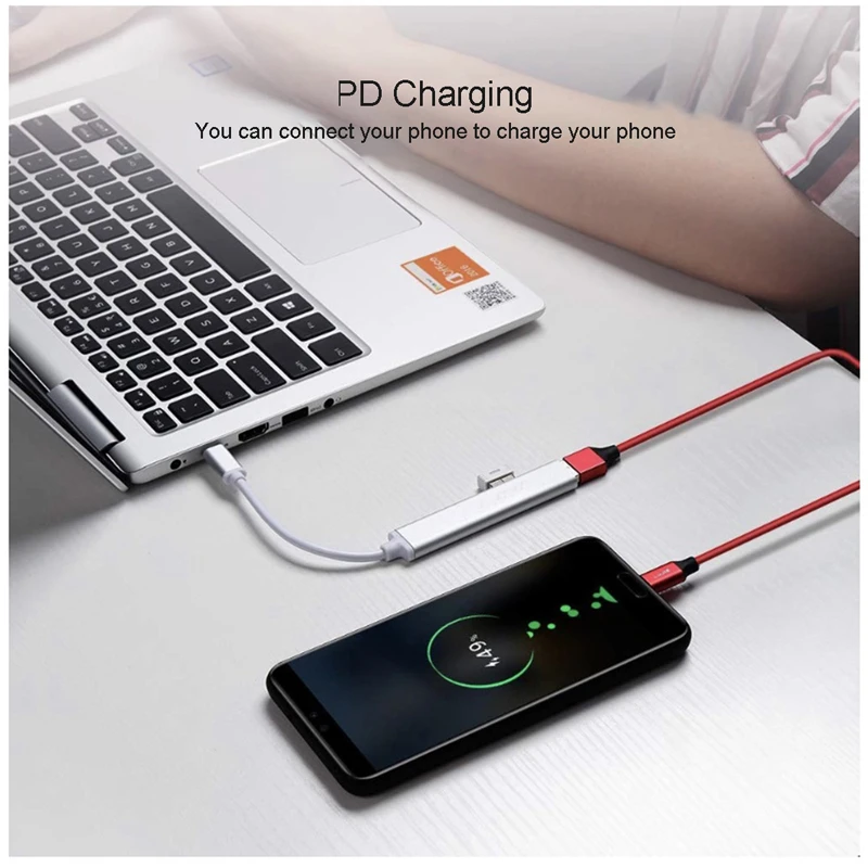 Концентратор USB Type C 4 порта USB-C-USB 3,0 сплиттер конвертер OTG Кабель-адаптер для Macbook Pro iMac PC Аксессуары для ноутбуков