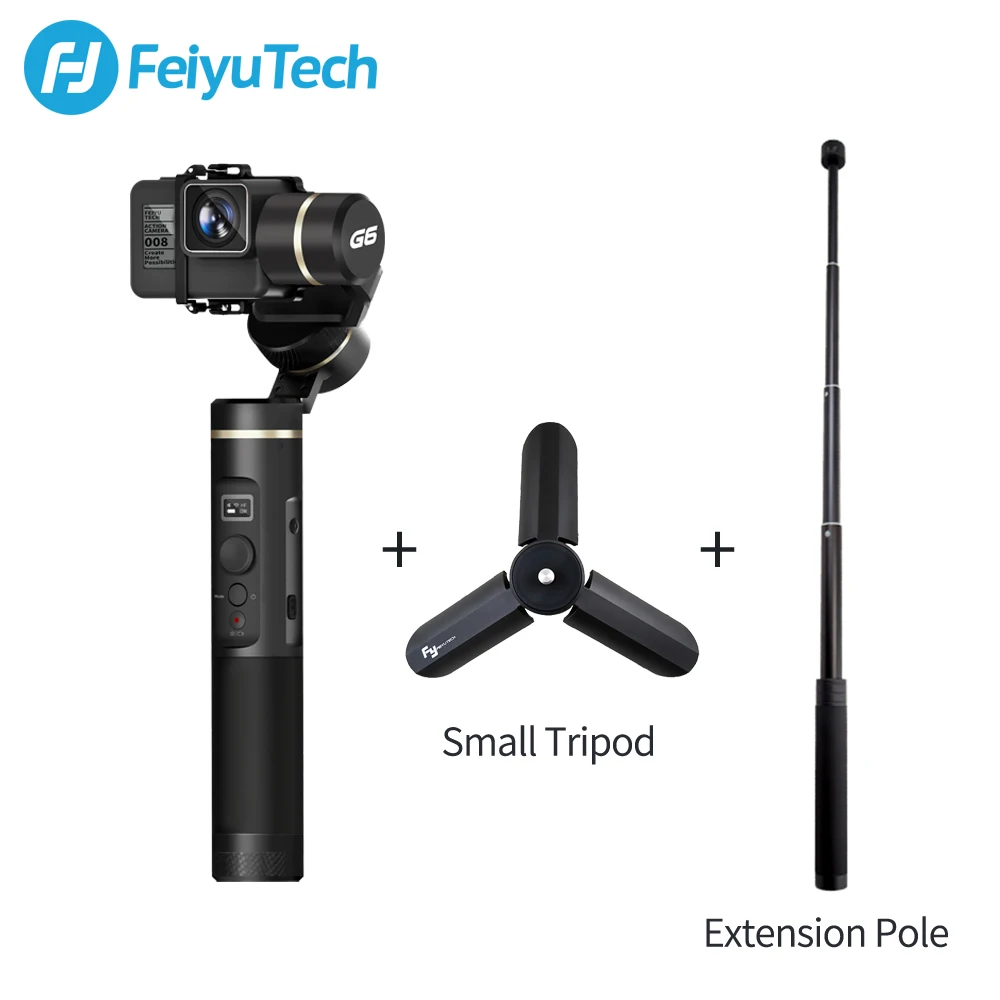 g6 pole tripod FeiyuTech G6 защита от брызг ручка Gimbal Wifi+ Bluetooth OLED экран экшн-камера стабилизатор штатив полюс для Gopro Hero 6 5 RX0 - Цвет: g6 pole tripod