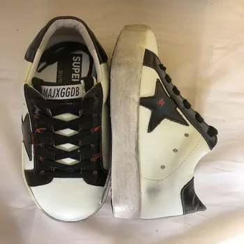 

In 2020 the new small white shoes dirty shoes spring new cowhide wipes seakers color couples tie-up small dirty shoes