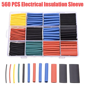 

560pcs Car Auto 45mm Length Polyolefin Heat Shrink Tubing Electrical Insulation Tape Heat Shrink Wrap Cable Sleeve Tool