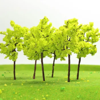 10pcs/20pcs/40pcs O Scale Yellow Green Model Trees 1:50 8.5cm*4.5cm Iron Wire Autumn Trees R9048