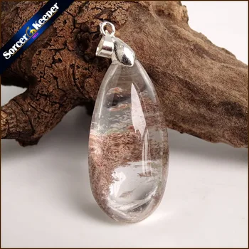 

Real Natural Reiki Minerals Healing Green Phantom Quartz Crystal Necklace Pendant Birthday Party Gift for Jewelry Making TS106