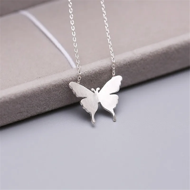 

925 sterling silver Butterfly Charm Pendants Neckalce Choker Statement Collar Necklace For Women Wedding Jewelry Gift dz807