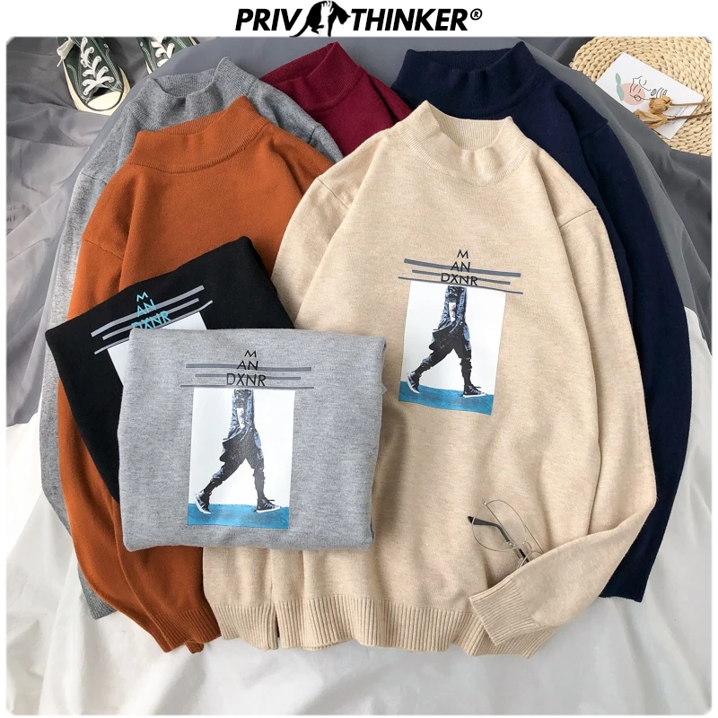 Privathinker женские повседневные пуловеры с высоким воротником свитер женская модная