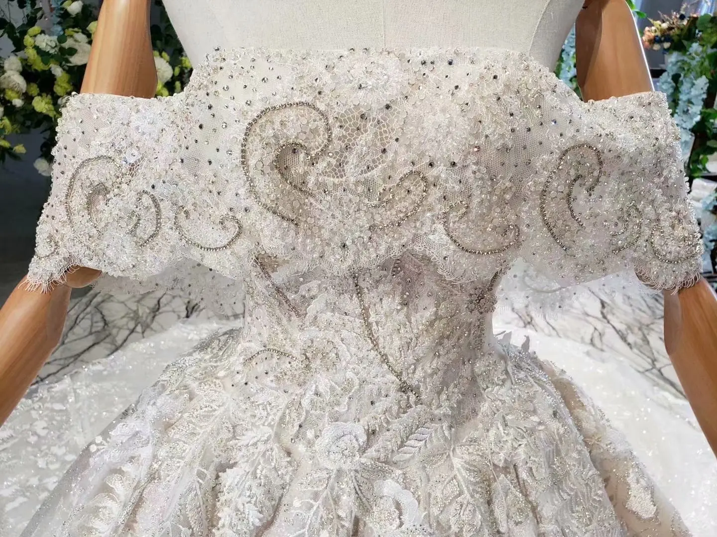 BacklakeGirls High-quality Lace Appliques Boat Neck Off Shoulder Wedding Dress 100cm Long Train Elegant Vestido Noiva Plus Size