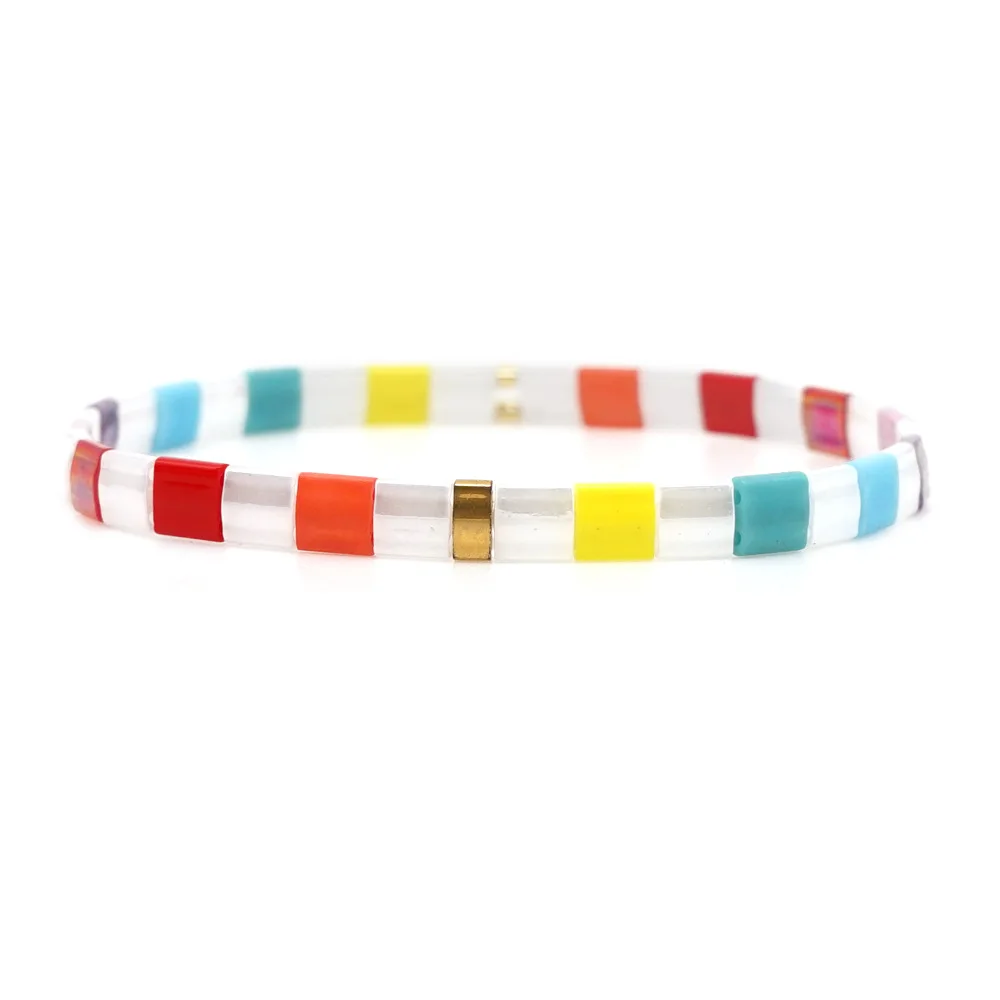 Boho браслеты для мужчин Япония Miyuki Tila бусы женские летние пляжные Pulseras Mujer Lucky Multicolor шикарные ювелирные изделия Insta модный подарок - Окраска металла: 12