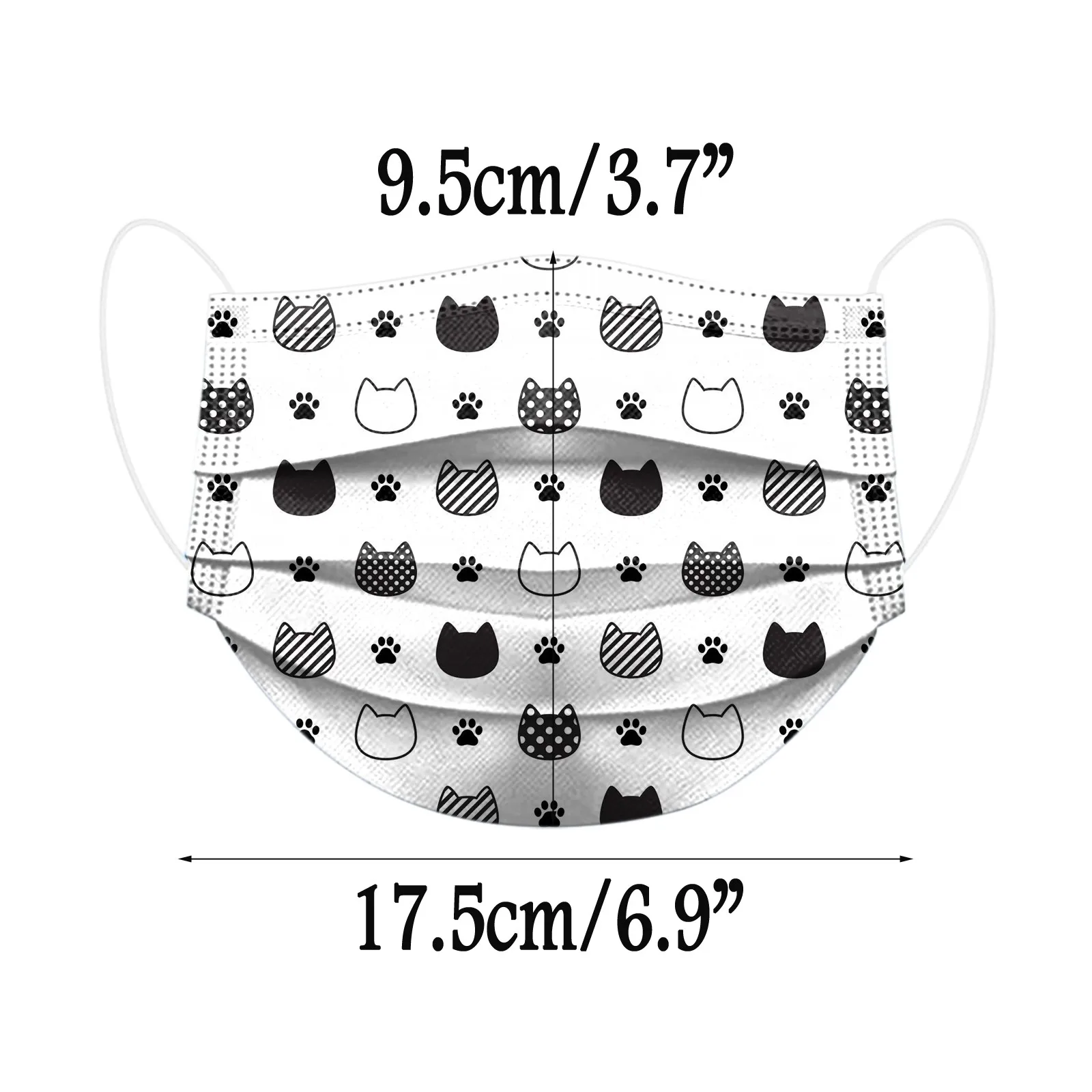 10/50pcs Adult Mask Cartoon Cat Print Mouth Masks Disposable Face Mask Ear Loop Mаска Safe 3 Layer Breathable Mascarillas 6