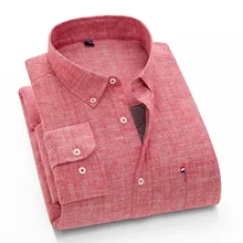 

Men's Cotton And Linen Double-layer Warm Shirt Long Sleeve Men's Shirts S-4XL Winter Thick Single-row Button Men's Clothing