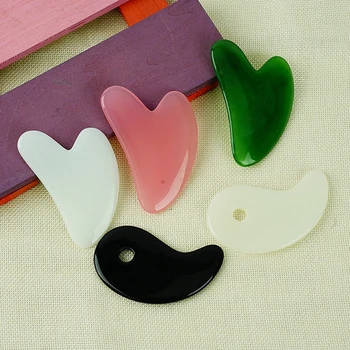 1pc Heart Shape SPA Massage Beeswax Gua sha Scraping Massage Scraper Face Massager Acupuncture Guasha