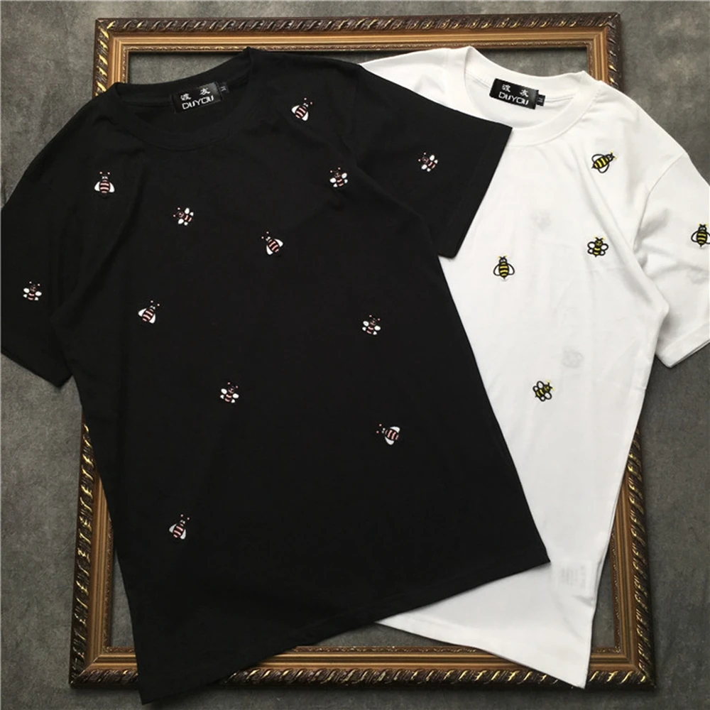 DUYOU 100% cotton Men T-Shirt Male casual T shirt Homme Summe embroidery design t-Shirts Men's Tee Shirts Man Clothes | Мужская