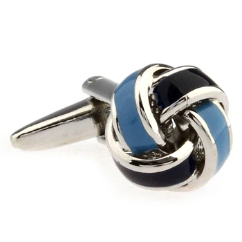 

Gemelolandia cufflinks Knot Tassel navy blue and sky blue shirt cufflinks mens Original gift