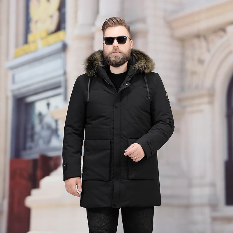 Большого размера плюс 8xl 7xl мужская досуг пуховая куртка зимняя с капюшоном