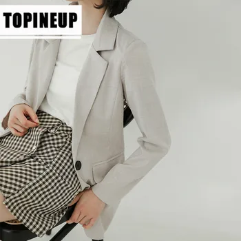 

Spring New 2020 Women's Fashion Solid color lapel Button Loose casual suit female jacket