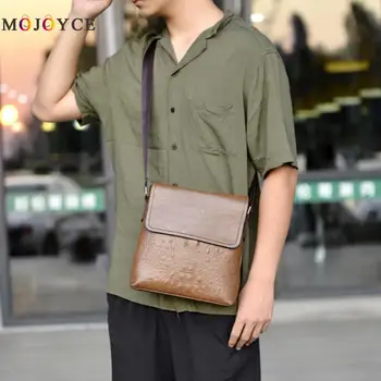 

Solid Color PU Leather Shoulder Bag Men Business Casual Flap Crossbody Messenger Bag Handbags