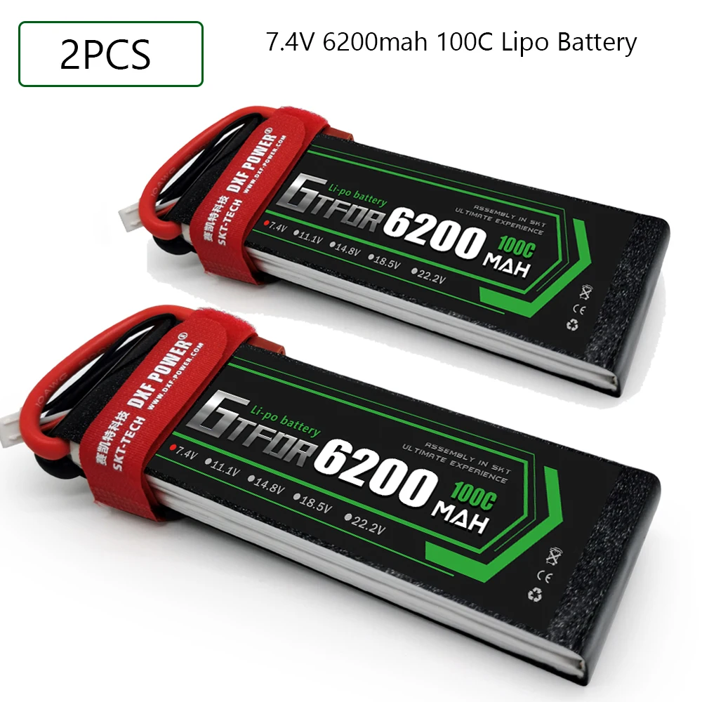 

GTFDR 2S 7.4V 6200mah 100C-200C Lipo Battery 2S XT60 T Deans XT90 EC5 For FPV Drone Airplane Car Racing Truck Boat RC Parts
