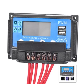 

1Pc 60A 12V 24V Auto Solar Charge Controller Auto Work PWM With LCD Dual USB 5V Output Solar Cell Panel Regulator PV Home