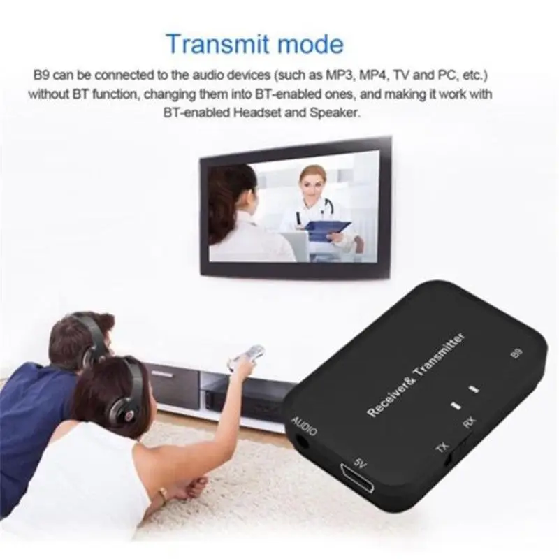 2in1 Bluetooth 4,2 Беспроводной аудио передатчик приемник 3,5 мм Музыка Беспроводной адаптер ТВ 15 м