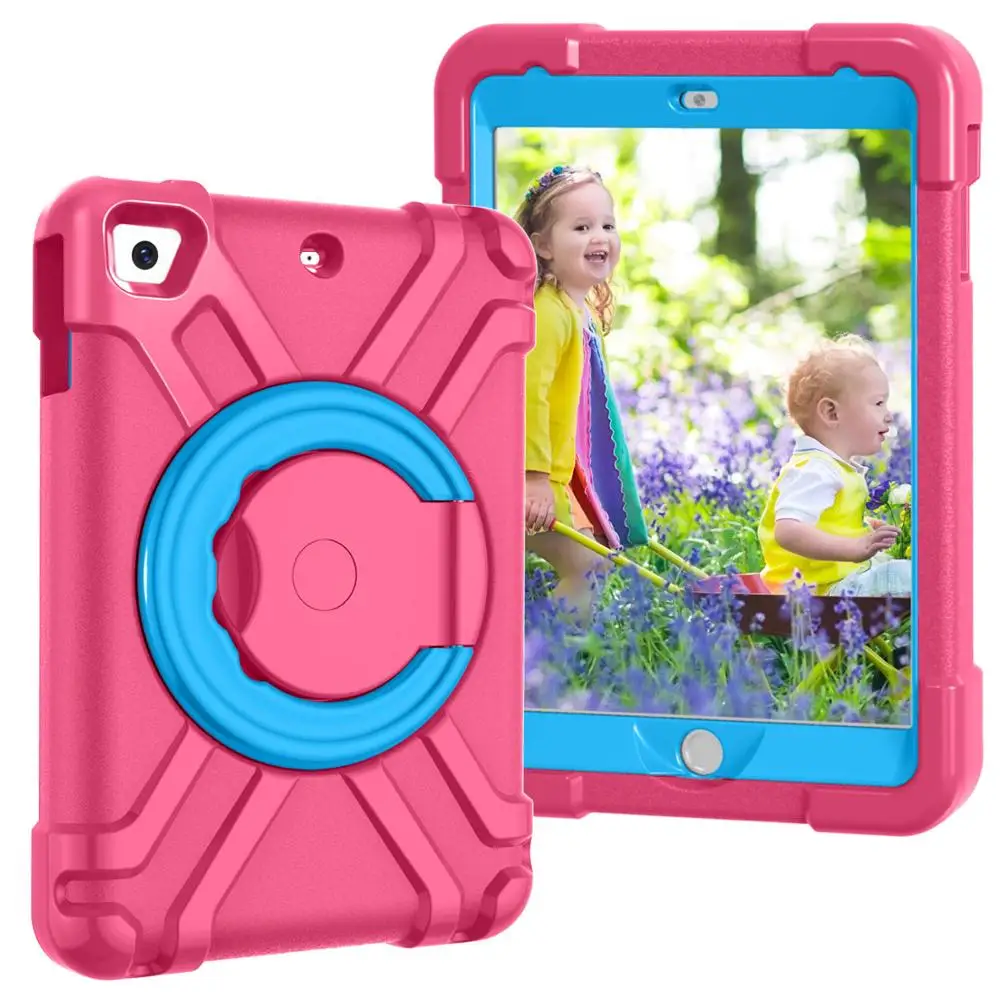 Green Rose Ударопрочный чехол EVA для iPad mini 2 mini 3 A1432 A1454 360 Вращающийся силиконовый мягкий детский чехол-подставка для iPad mini 1 2 3 - Цвет: Green Rose