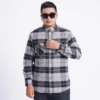 

8xl 2019 New Arrival Fashion Super Large Pure Cotton Autumn Men Long Sleeve Casual Loose Large Casual Shirts Plus Size Pocket