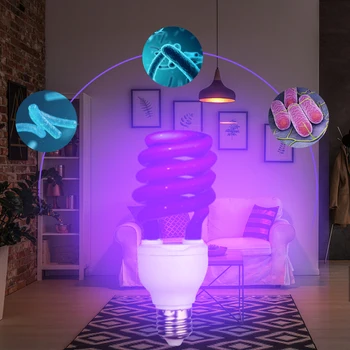 

110V E27 40W UV Light Bulb UV Ultraviolet Fluorescent Light Bulb Spiral Enegy Saving Black Light Violet Lamps Lighting