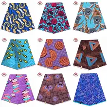 Анкара Африканский воск настоящий голландский воск ткань полиэстер Швейные Платья материал 6 ярдов/одна штука Z006