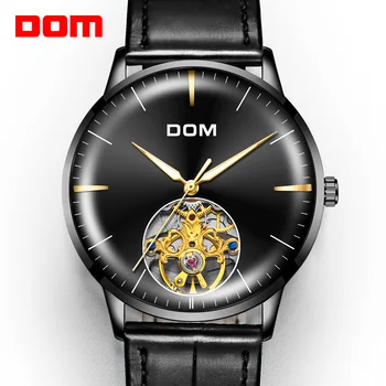 

DOM Ultra-thin Simple Classic Men Mechanical Watches Business Waterproof Watch Luxury Brand Leather Automatic Watch M-1268BL-1M