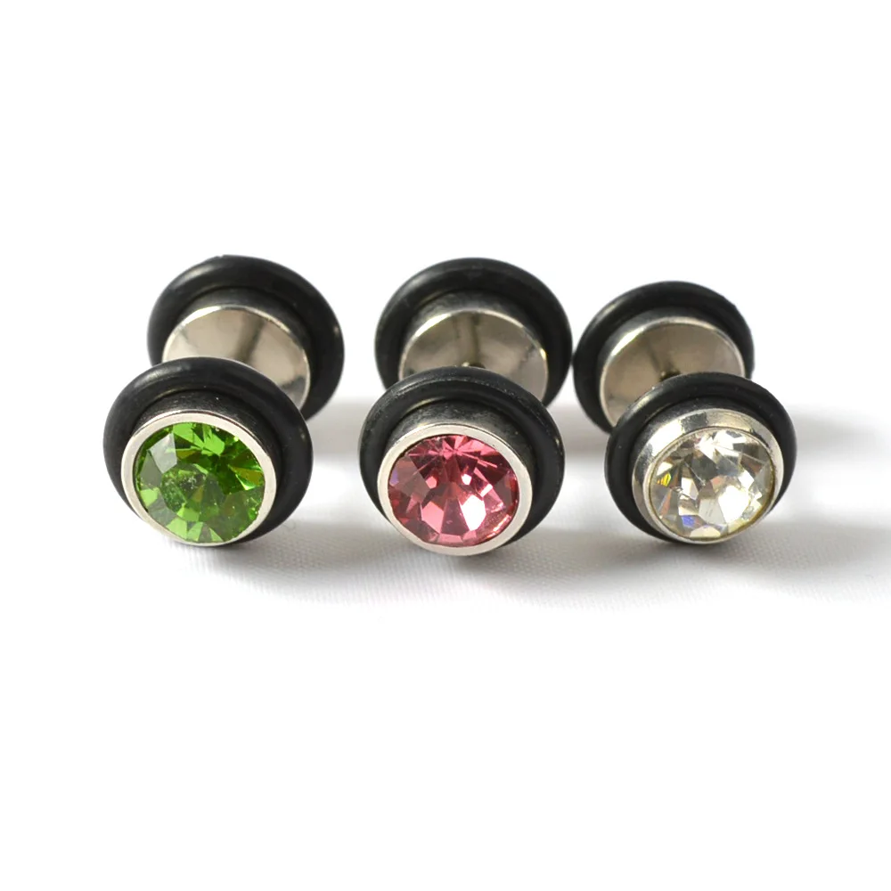 1pair Acrylic/stainless Steel Rings Fake Ear Plugs And Tunnels Ear Piercing Fake Stretches Expander Jewelry
