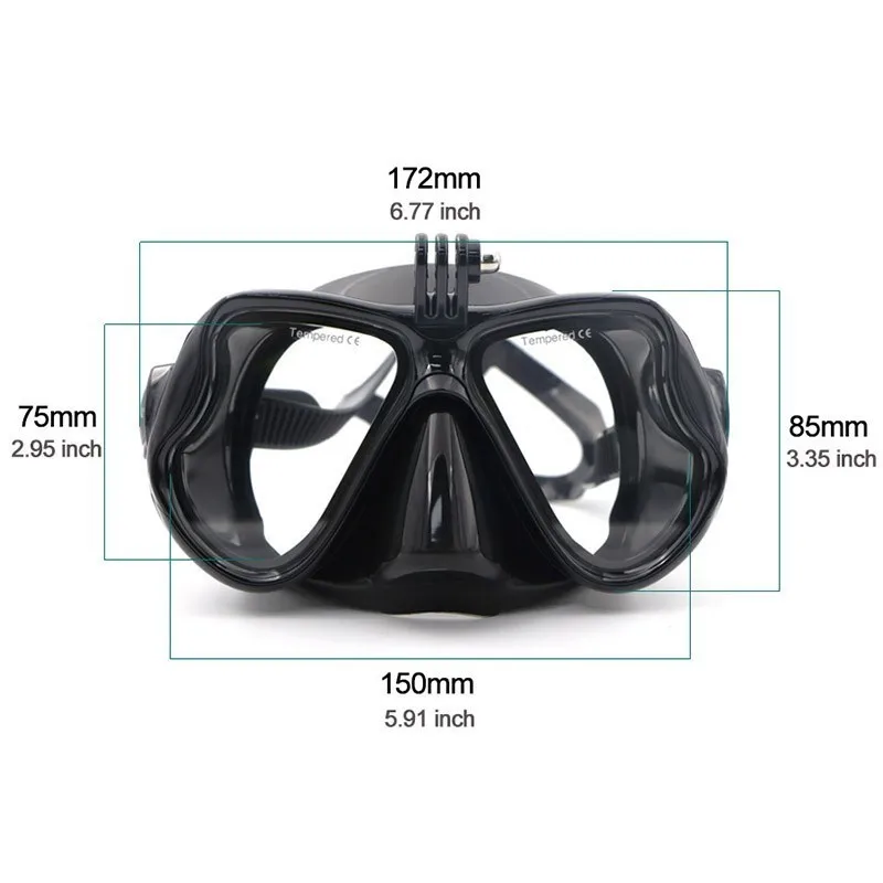 Speedfish маска для подводного плавания, 4 цвета, для взрослых, для подводного плавания, силиконовая, анти-туман, закаленное стекло, оборудование для дайвинга, очки для плавания с широким видением