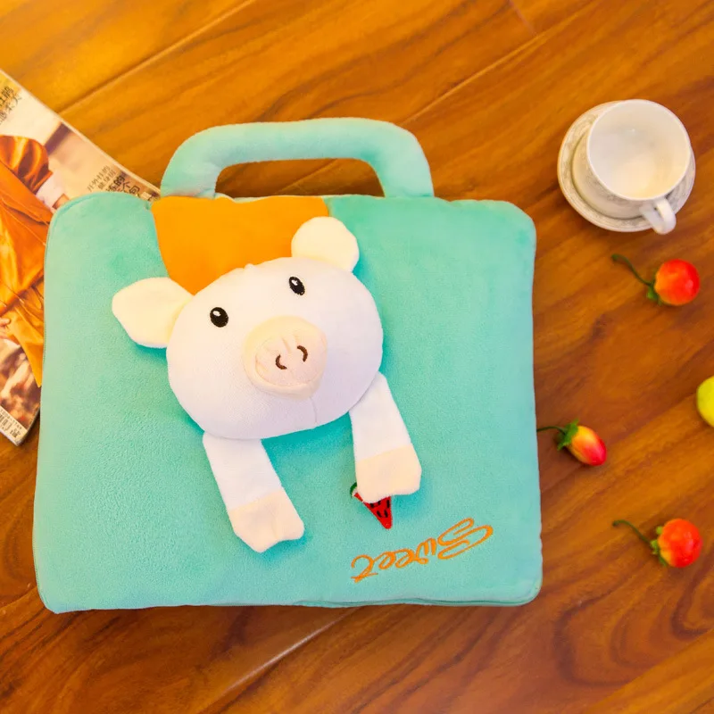 B 20styles Cartoon Animals Plush Creative Winter Soft Stuffed Plush Pillow Air Conditioning Blanket Inside Sofa Back Cushion Doll - Цвет: B