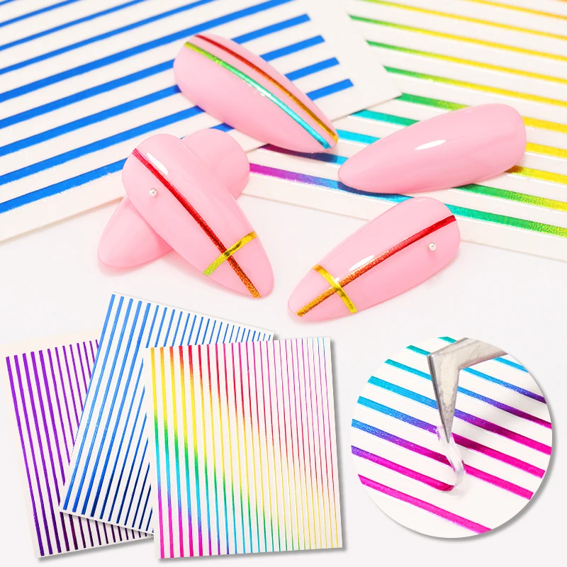 Nail Stickers Strip Tape Foil Tips Decals Adhesive DIY Nail Art Decoration 1 Pc