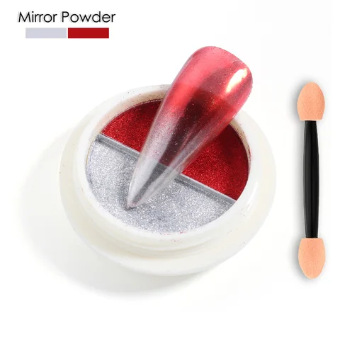 tırnak tozu krom lazer ayna Glitter tasarım tırnak sanat Pigment sürtünme toz gevreği süslemeleri fırça manikür TRLF01-07