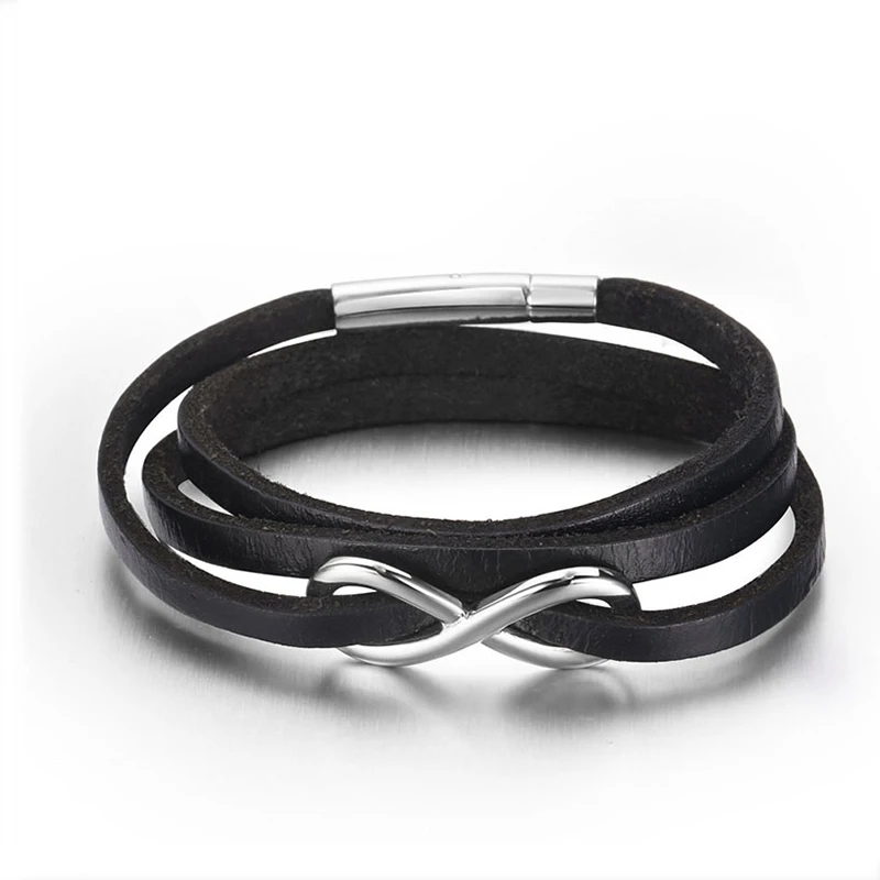 Hot Sale Retro Multi-Layer Leather Bracelets For Man Handmade Charm Bangle Wrap Multilayer Male Gift