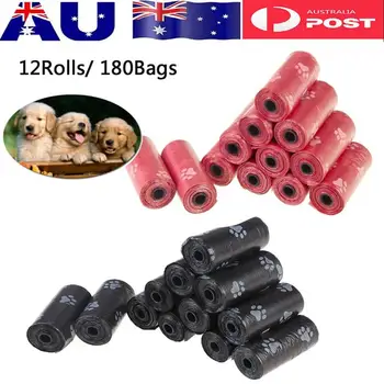 

12 Rolls Pet Dog Poop Bags Dispenser Leak-Proof Pet Waste Bags Degradable Printing Dog Poop Bags Garbage Bag For Pet Outdoor
