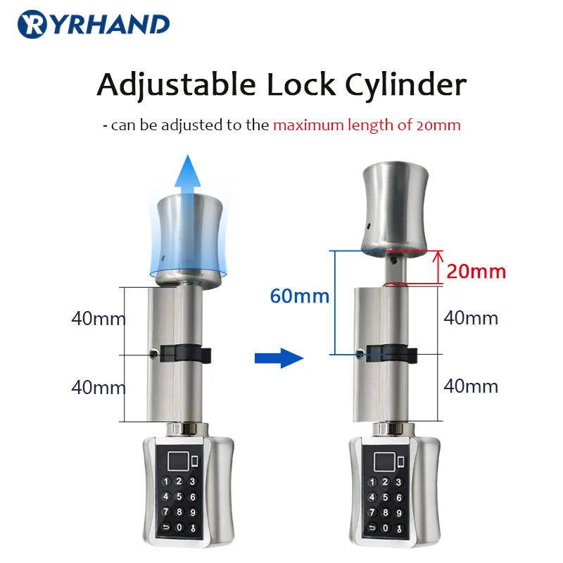 Tuya Bluetooth Smart Lock Electronic Cylinder Outdoor Waterproof
