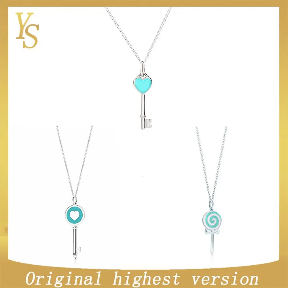 

YS Pendant Necklace 100% Sterling Silver High Version Original TIF Small Fresh Style Key Pendant Pendant Necklace Fashion