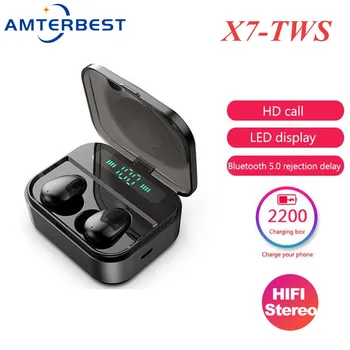 

AMTERBEST X7 Touch Control Wireless Earbuds Bluetooth 5.0 Earphone Waterproof Headfrees Headset with MIC 2200mAh Charger Box