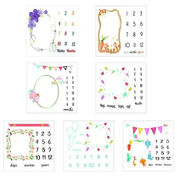 

Milestone Blanket Newborn Photography Props Baby Monthly Blanket Shower Gifts