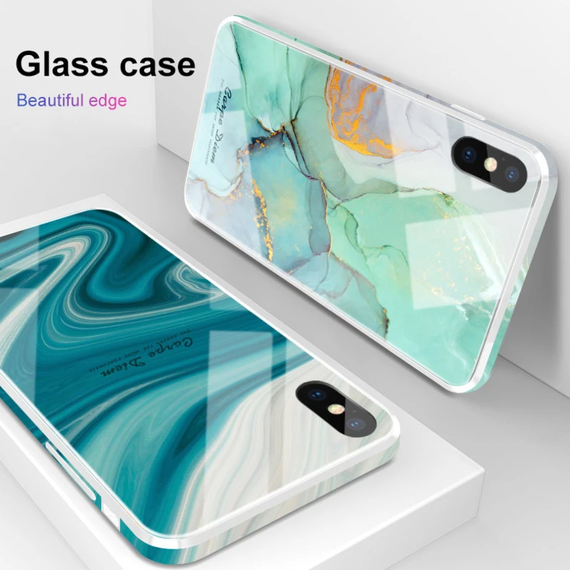 Стеклянный чехол для Iphone XS MAX XR X 6 6S роскошный с защитой от падения Apple 7 8 Plus Fundas |