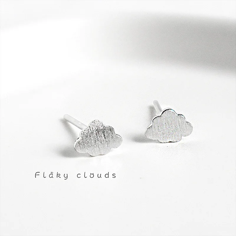

925 Sterling Silver Drawing Cloud Stud Earring Simple Temperament Korea Style Weather Earrings for Women Fashion Jewelry