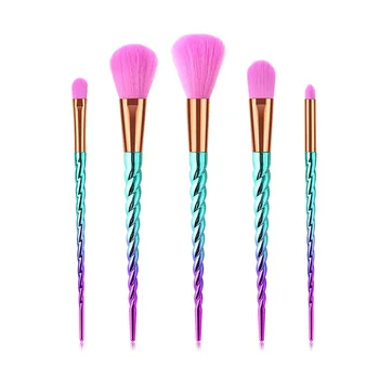 

GUJHUI 5pcs Unicorn Brushes Set Mermaid Diamond Colorful Foundation Blending Power Makeup Brush Cosmetic Beauty Tool Pinceaux