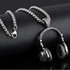 Collar de música de DJ con auriculares colgantes para hombre y mujer, cadena larga, joyería de Hip Hop, Rock, S110 ► Foto 2/6