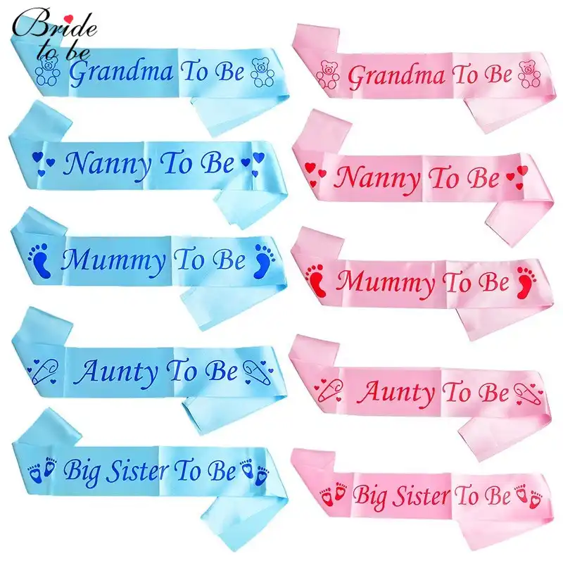 Baby Douche Sash Party Decoratie Moeder Te Worden Oma Tante Nanny Grote Zus Sash Satin Met Glitter Baby Shower Feestartikelen Feest Doe Het Zelf Decoraties Aliexpress